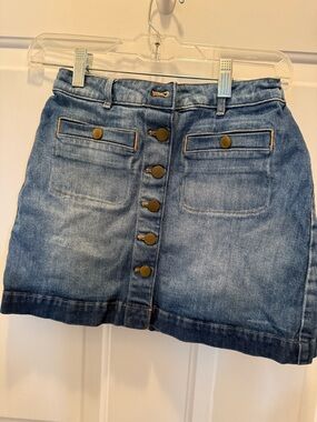 Crew-Cuts Blue Jean  Button-Front Mini Skirt size 14 girls